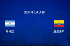 阿根廷VS厄瓜多尔几点开始？北京时间7月5日9:00开打