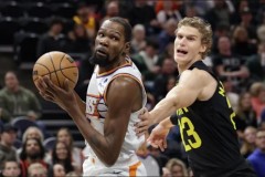 NBA常规赛太阳134-126击败爵士终结三连败 杜兰特复出砍30分