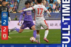 中超天津津门虎2-2长春亚泰 谢维军破门 津门虎补时连入两球完成绝平