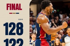 NBA常规赛骑士主场128-122力克公牛 米切尔29分 莫布利24+8