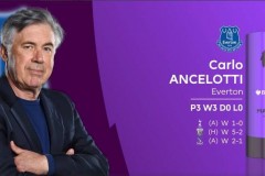 官方：英超9月最佳教练由安切洛蒂当选