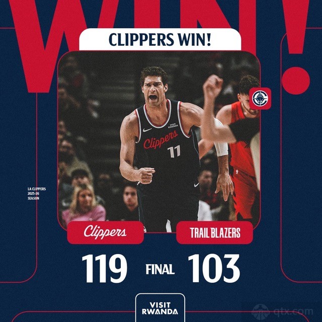 开拓者主场103-119惨败快船