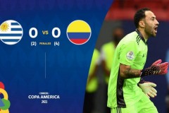 哥伦比亚淘汰乌拉圭 奥斯皮纳两扑点苏牙无力回天