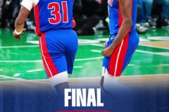 NBA常规赛活塞客场112-105复仇凯尔特人 坎宁安32+10 布朗空砍34分