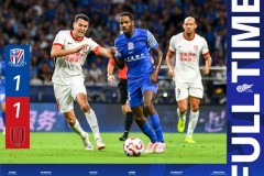 中超上海申花1-1成都蓉城 陈晋一破门 周定洋读秒绝平