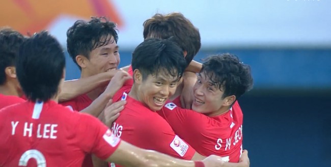 U23亚洲杯韩国2-1伊朗两连胜成首支出线队 李东俊曹圭成破门