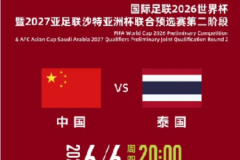 國足世預賽6月6日賽程表 國足踢泰國主場在哪時間幾點