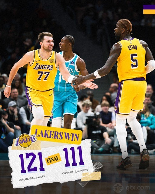 湖人客场121-111力克黄蜂