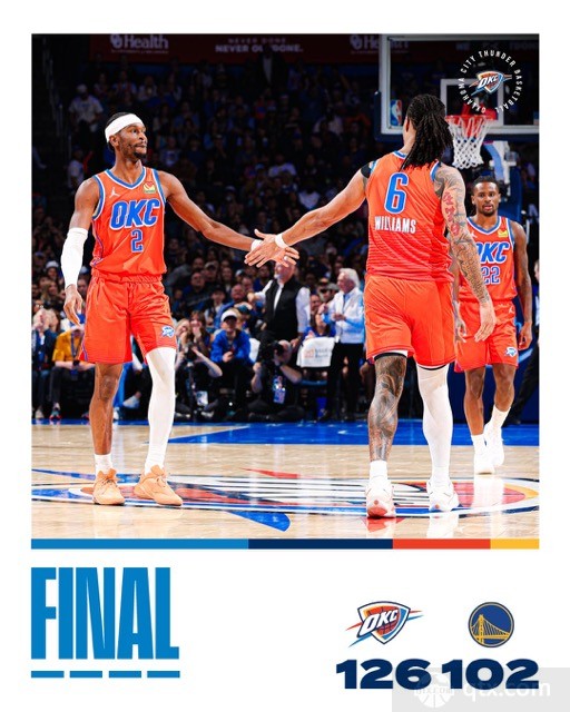 勇士客场102-126惨败雷霆