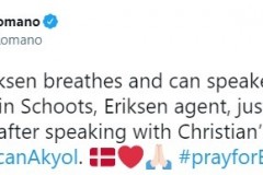 丹麦队官方：埃里克森已苏醒 能呼吸会说话可以与人交流