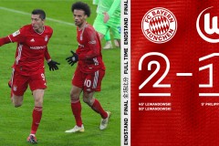 德甲拜仁2-1逆转狼堡 莱万双响科曼助攻