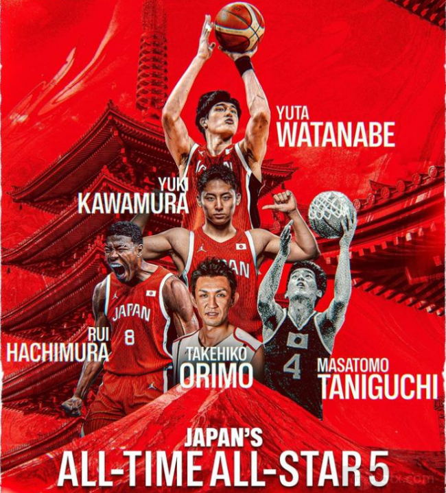 FIBA晒日本男篮历史最强TOP5