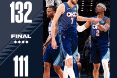 NBA常规赛雷霆主场132-111大胜独行侠豪取14连胜 亚历山大33分 弗拉格16分