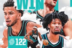 NBA常规赛开拓者客场122-110力克骑士终结3连败 阿夫迪亚27+8+7 杨瀚森2分
