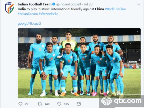 印度约战中国国足 印度球迷：中国踢的不怎么好 网友回复亮了