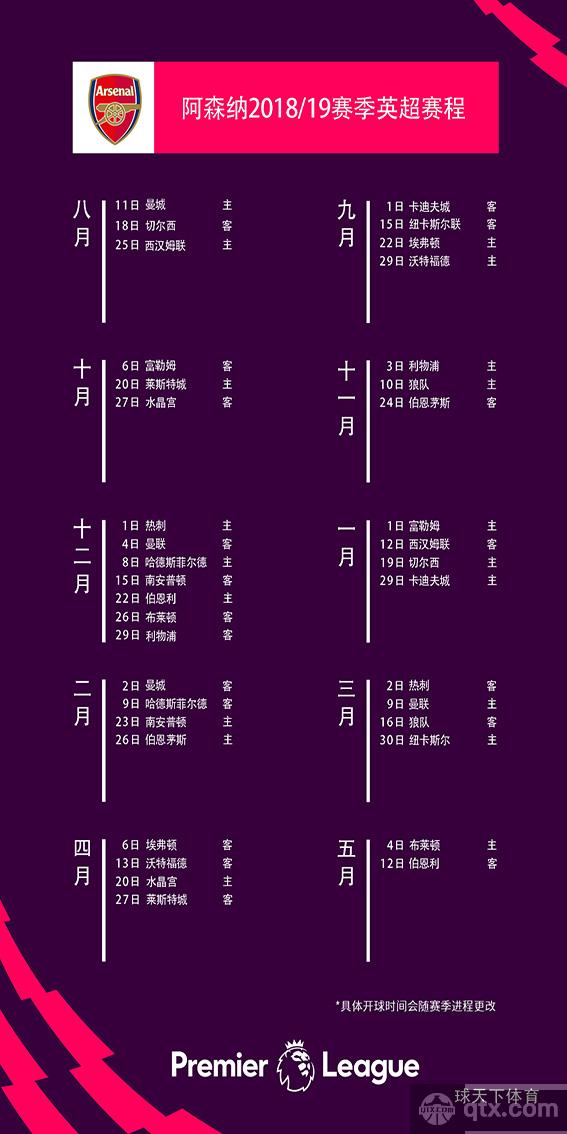 阿森纳新赛季英超赛程分析