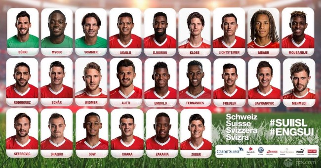 瑞士足协公布国家队大名单  沙奇里领衔