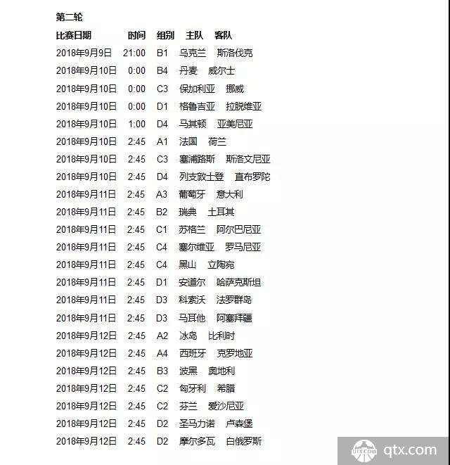 欧洲国家联赛第二轮赛程 欧洲国家联赛第二轮比赛时间
