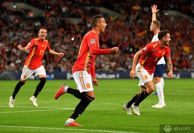欧国联A4组半场战报：英格兰1-2西班牙