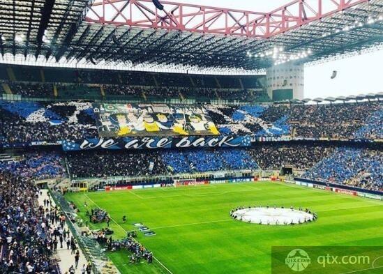 国米球迷打出巨型TIFO  我们回来了